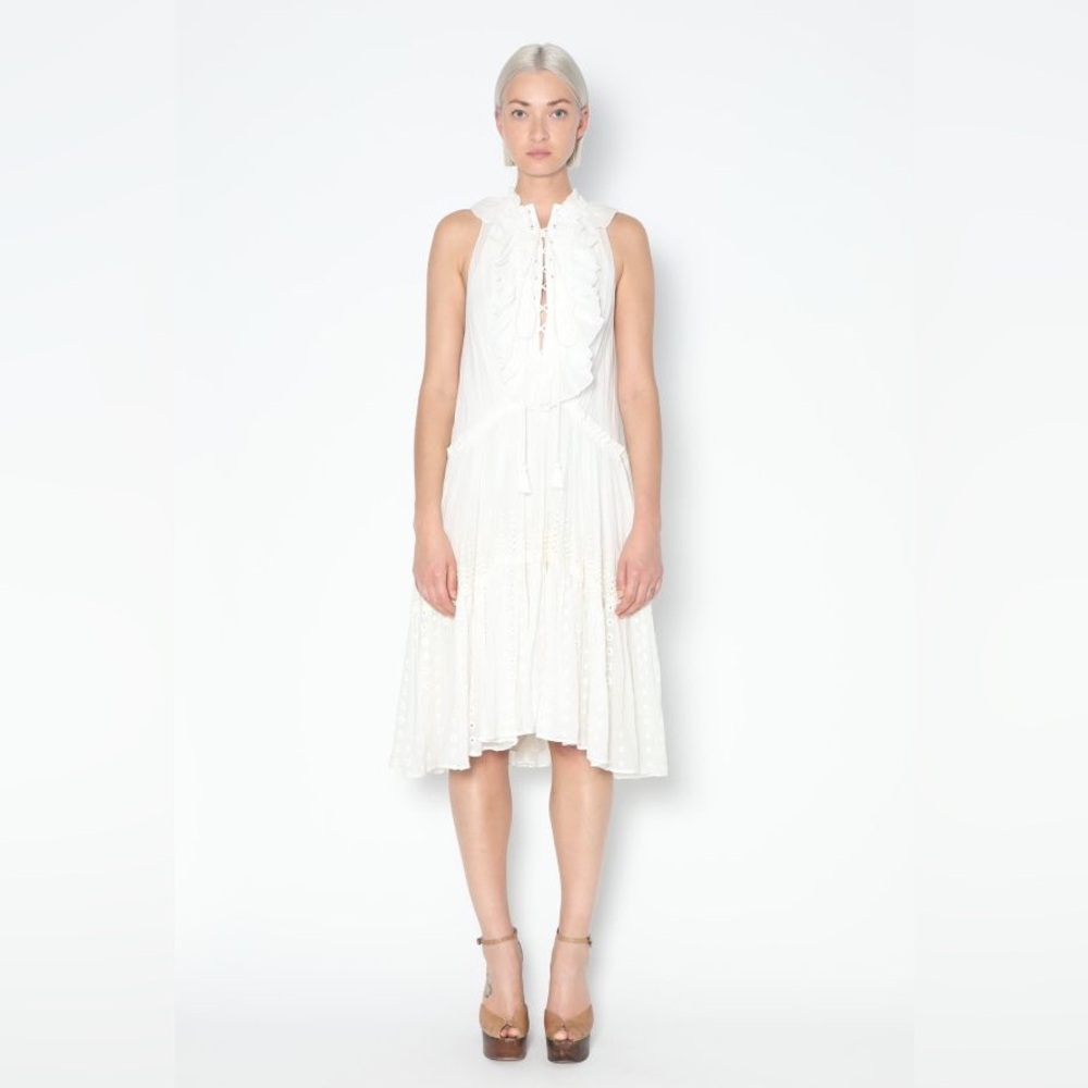 Chloe White Ruffle Dress - Picture 3 of 8
